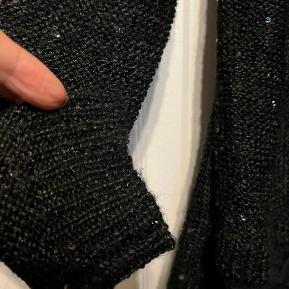 Mirumi-NWT-Long sleeve Sparkle Sweater-Sheer-Lace-Medium-Open Back-Long in back - Picture 9 of 14